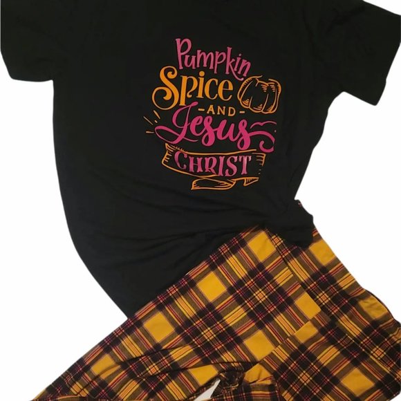 Pumpkin Spice & Jesus Christ Tshirt| Christian Tee| Fall Tshirt| Screened Tees| - Picture 4 of 4